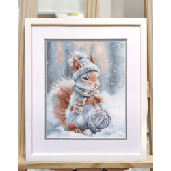 Kreuzstich-Set "Flauschiges kleines Bastel Eichhörnchen" 23×29 cm S1736