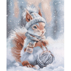 Kreuzstich-Set "Flauschiges kleines Bastel Eichhörnchen" 23×29 cm S1736