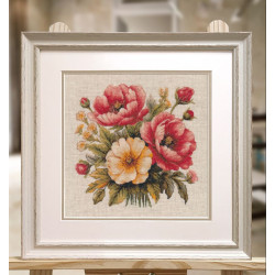 Kreuzstich-Set "Bezaubernder Blumenstrauß" 24×24 cm S1733