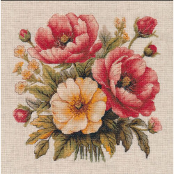 Kreuzstich-Set "Bezaubernder Blumenstrauß" 24×24 cm S1733