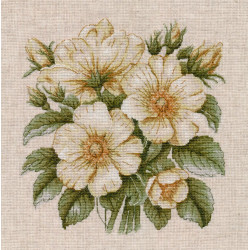 Kreuzstich-Set "Wildrosenhüften" 23×23 cm S1731