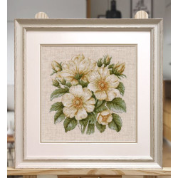 Kreuzstich-Set "Wildrosenhüften" 23×23 cm S1731