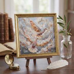 Mid-sized bead embroidery kit "Dance of Doves" 20 х 20 cm AAMB-145