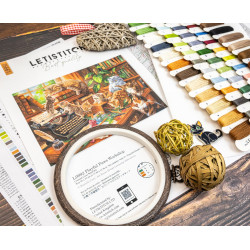 Cross stitch kit "Playful Paws Workshop" 45 × 32 cm SLETIL9992