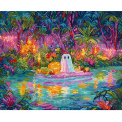 Cross stitch kit "Glow Ghost Cove" 36x29 cm SLETIL9989