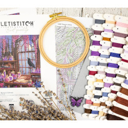 Cross stitch kit "Raven’s Library" 23x29 cm SLETIL9987