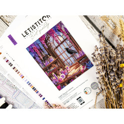 Cross stitch kit "Raven’s Library" 23x29 cm SLETIL9987
