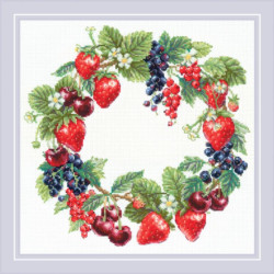 Cross stitch kit "Wreath with Berries" 30x30 cm SR2323