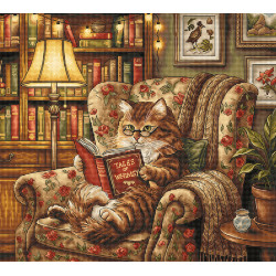 Cross stitch kit  "Reading Corner" 31.59 × 28.42 cm AVA-P111