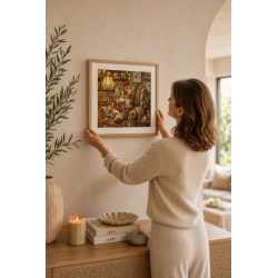 Cross stitch kit  "Reading Corner" 31.59 × 28.42 cm AVA-P111