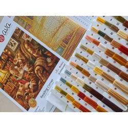 Cross stitch kit  "Reading Corner" 31.59 × 28.42 cm AVA-P111