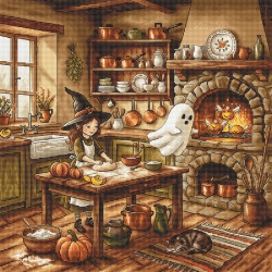 Cross stitch kit  "Autumn Magic Kitchen" 31.75 × 31.75 cm AVA-P105