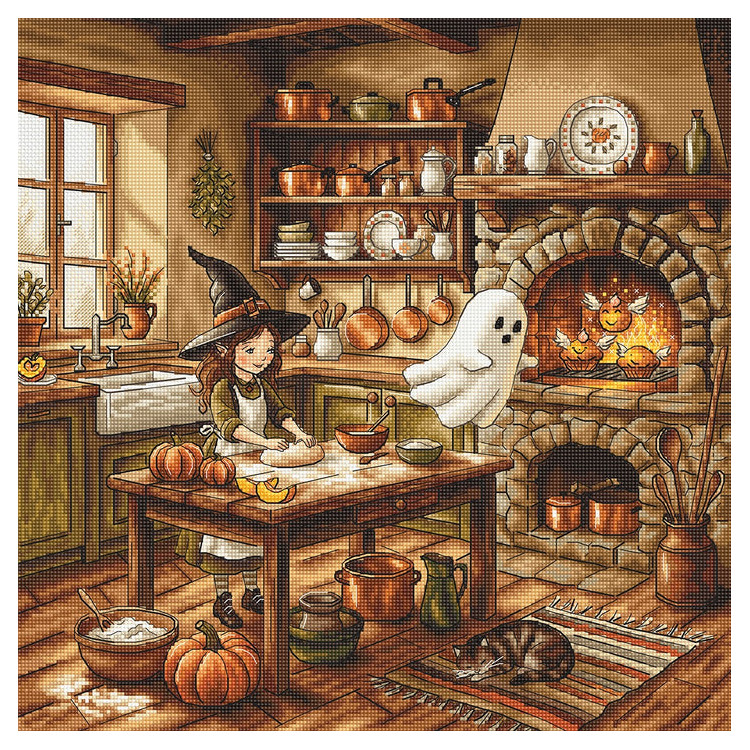 Cross stitch kit  "Autumn Magic Kitchen" 31.75 × 31.75 cm AVA-P105