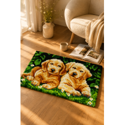 Latch-hook rug kit "Puppies" 50 x 74,5 cm SA4268