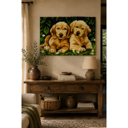 Latch-hook rug kit "Puppies" 50 x 74,5 cm SA4268
