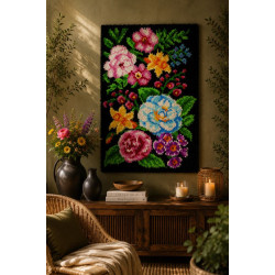 Latch-hook rug kit Flowers SA4226