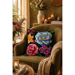 Latch-Hook Kissen-Set Flowers SA4228