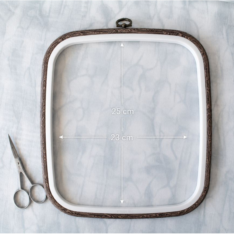 23x25 cm Square flexi hoop (dark brown) 230-13BR