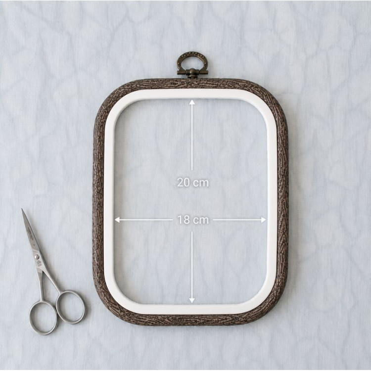 18x20 cm Square flexi hoop (dark brown) 230-12BR