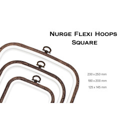 23x25 cm Square flexi hoop (dark brown) 230-13BR