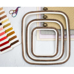 12,5x14,5 cm Square flexi hoop (dark brown) 230-11BR