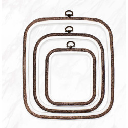 12,5x14,5 cm Square flexi hoop (dark brown) 230-11BR