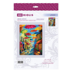 Cross stitch kit "Colorful Umbrellas" 30x40 cm SR2335