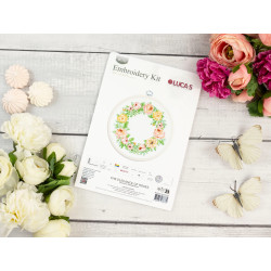 Cross Stitch Kit with Hoop Included "The Elegance of Roses" 11 x 11 cm SBC111