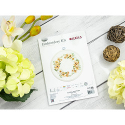Cross Stitch Kit with Hoop Included "Floral Rhythm" 11 x 10 cm SBC110