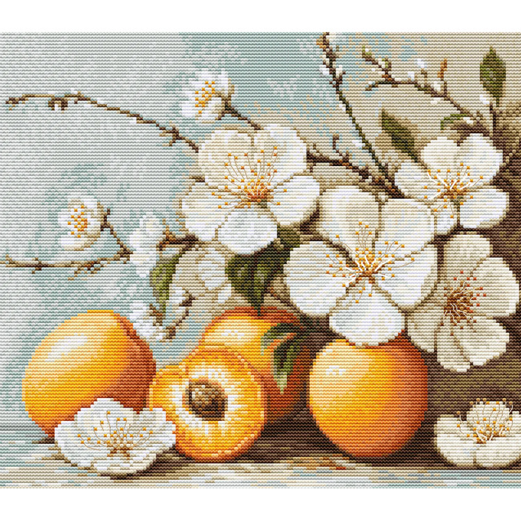 Cross Stitch Kit "Apricot blossom" 25.5 x 22 cm SB7062
