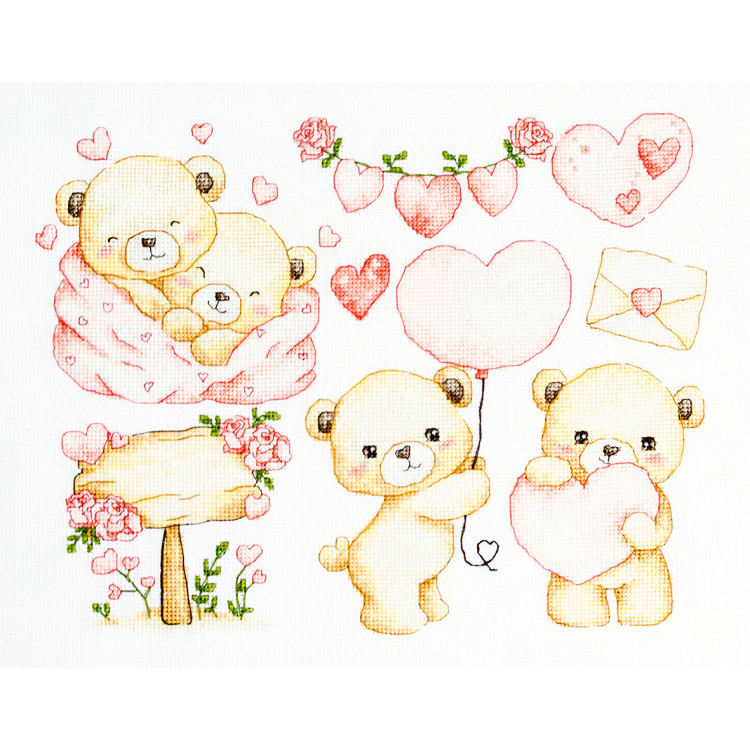 Cross Stitch Kit "Little Hearts Collection" 26 x 20 cm SB1446