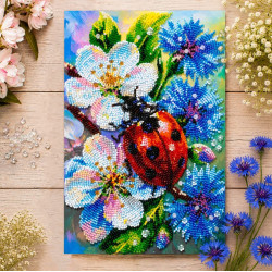 Main Bead Embroidery Kit "Among Cornflowers" 16 x 24 cm AAB-984