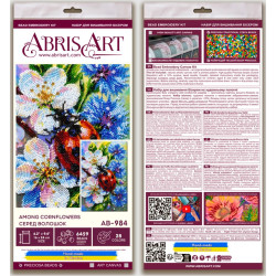 Main Bead Embroidery Kit "Among Cornflowers" 16 x 24 cm AAB-984