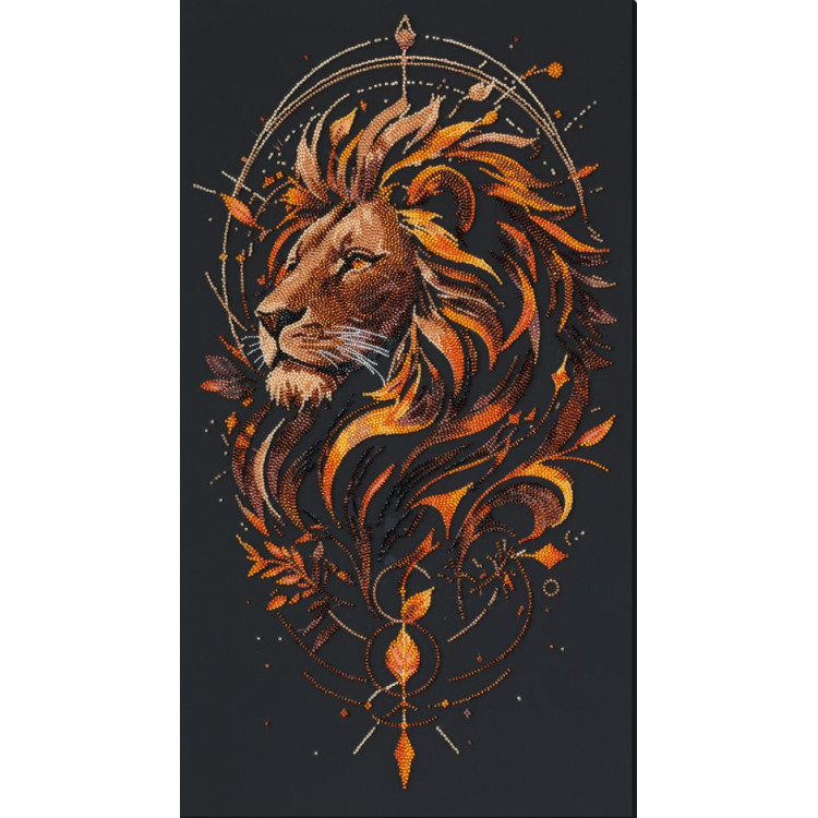 Main Bead Embroidery Kit "The King of Beasts" 30 x 54 cm AAB-983