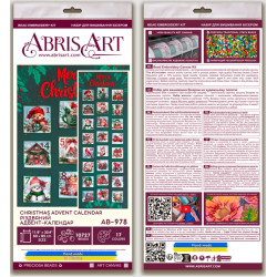 Main Bead Embroidery Kit "Christmas Advent calendar" 30 x 85 cm AAB-978