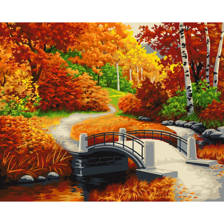 Wizardi Painting by Numbers Kit Golden Autumn 40x50 cm A089