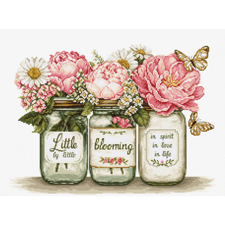 Cross Stitch Kit "Little by Little Blooming" 27x20 cm SBA7065