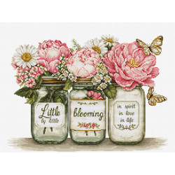 Cross Stitch Kit "Little by Little Blooming" 33x24 cm SB7065