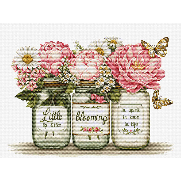 Cross Stitch Kit "Little by Little Blooming" 33x24 cm SB7065