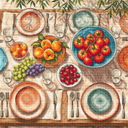 Cross stitch kit "Mediterranean Table" 31.75 × 31.75 cm AVA-P139