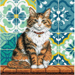 Cross stitch kit "Cat in the Yard" 23.18 × 23.50 cm AVA-P080