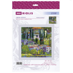Cross stitch kit "Landscape with Cypresses after G. Klimt's Painting" 40x40 cm SR2338