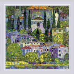Cross stitch kit "Landscape with Cypresses after G. Klimt's Painting" 40x40 cm SR2338