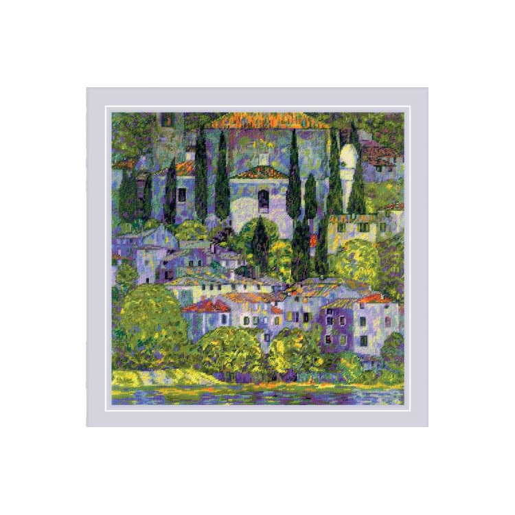 Cross stitch kit "Landscape with Cypresses after G. Klimt's Painting" 40x40 cm SR2338
