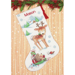 Cross stitch kit "Reindeer & Hedgehog Stocking" 40 cm D70-08978