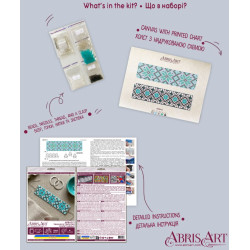 Main Bead Embroidery Kit Collar “Treasure of Traditions” 15 х 4.2 cm AADB-012