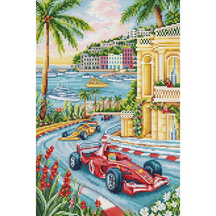 Cross Stitch Kit "F1 Grand Prix Monaco" 17.5 x 26 cm SBPK05