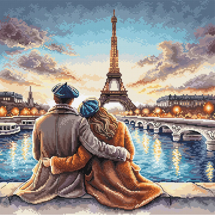 Cross stitch kit "Sunset in Paris" 28.57 × 28.57 cm AVA-P119