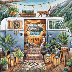 Cross-Stitch kit "Home is Where We Park It" 28.57 × 28.57 cm AVA-P017
