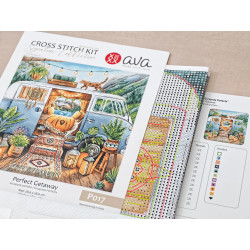 Cross-Stitch kit "Home is Where We Park It" 28.57 × 28.57 cm AVA-P017